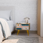 TWO HALVES Mesita de Noche en Efecto Roble