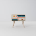 TWO HALVES Mesita de Noche en Efecto Roble