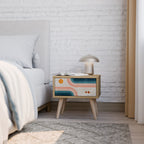 TWO HALVES Mesita de Noche en Efecto Roble