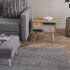 TWO HALVES Mesita de Noche en Efecto Roble