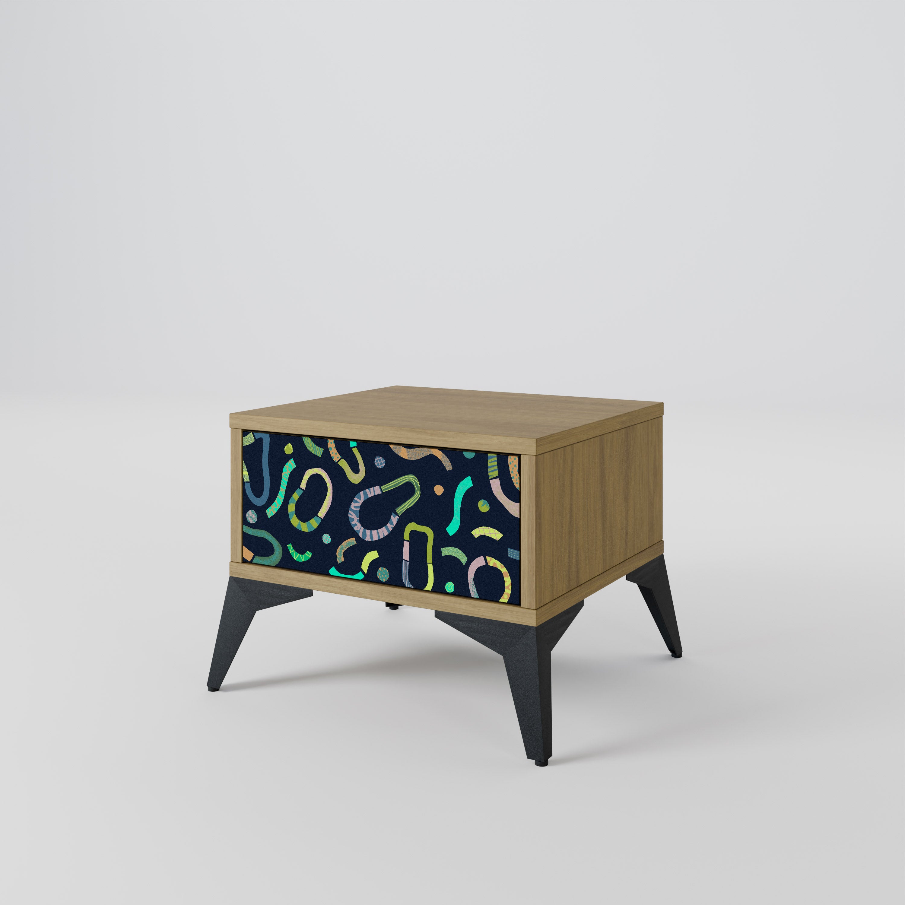CONTRAST DANCE Nightstand in Oak Effect
