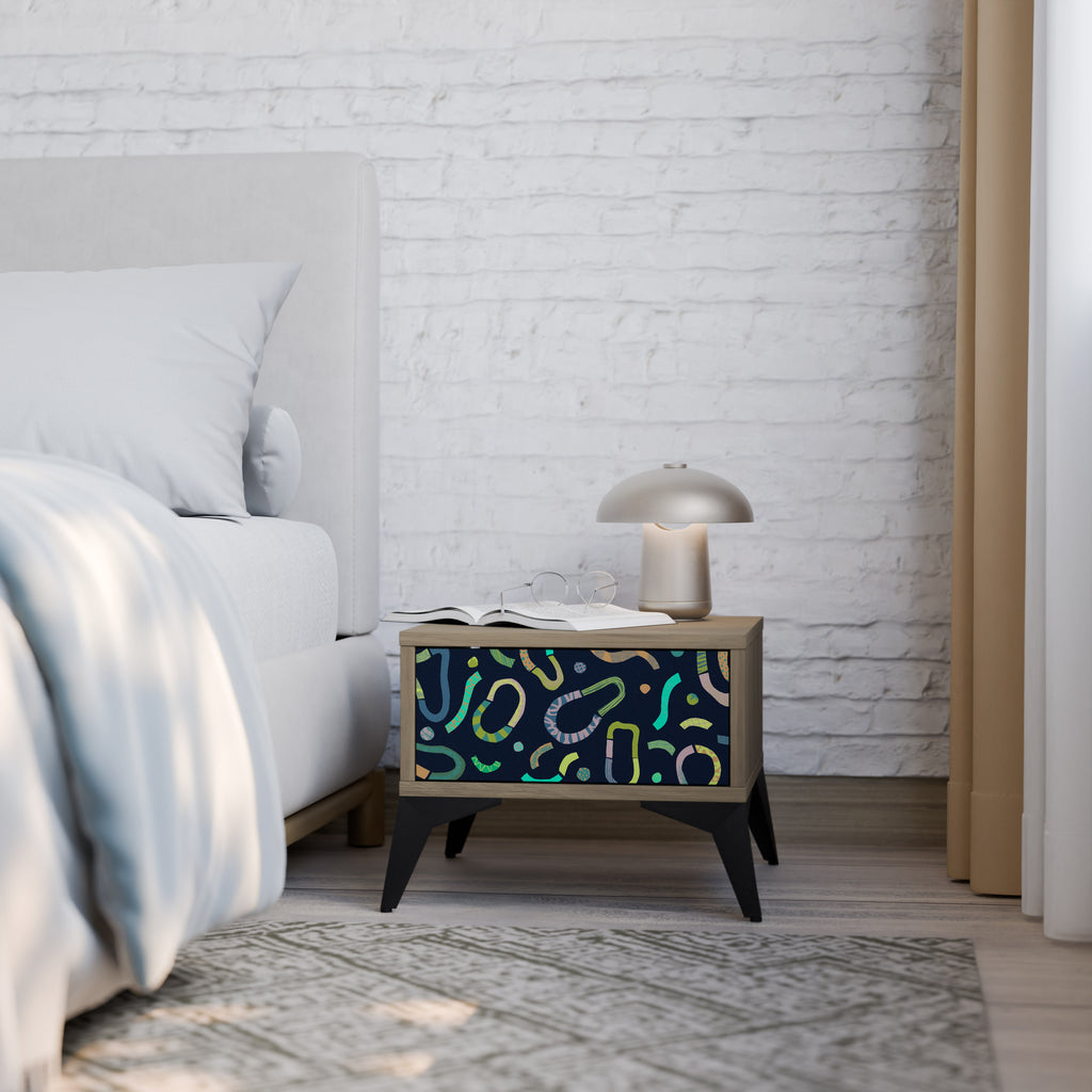 CONTRAST DANCE Nightstand in Oak Effect
