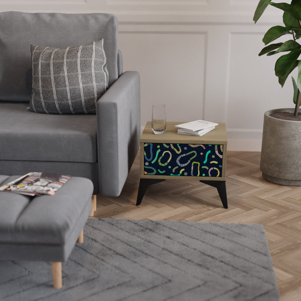 CONTRAST DANCE Nightstand in Oak Effect