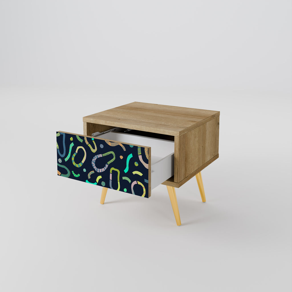 CONTRAST DANCE Nightstand in Oak Effect