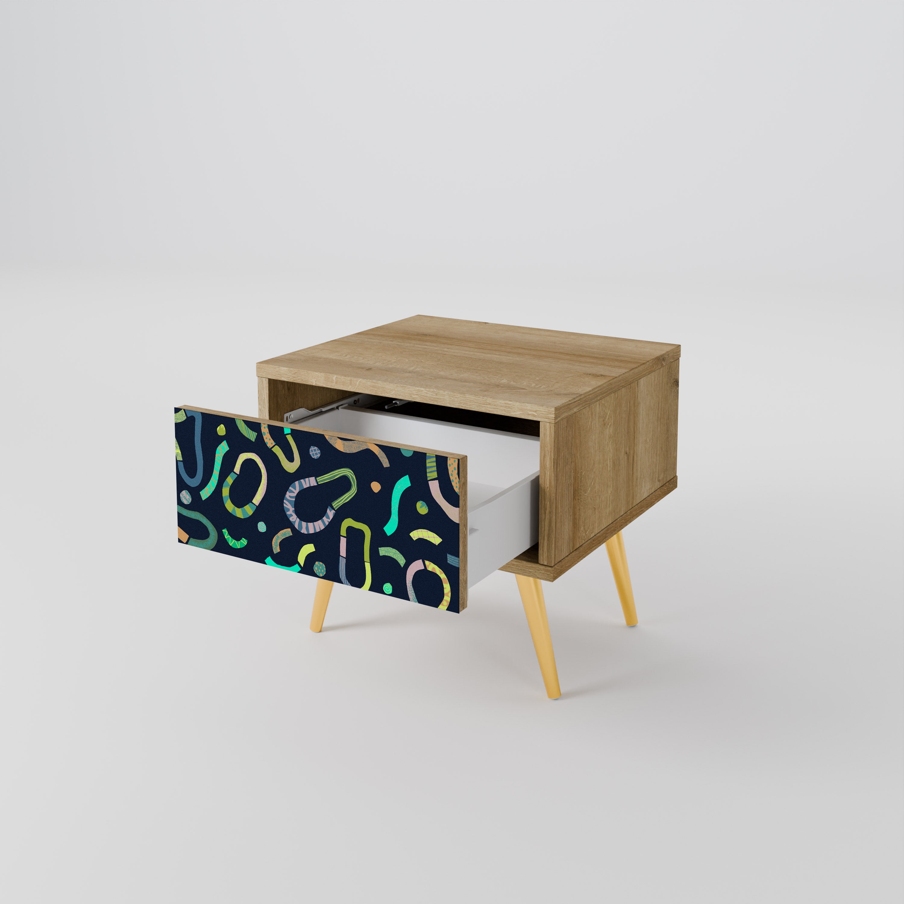 CONTRAST DANCE Nightstand in Oak Effect