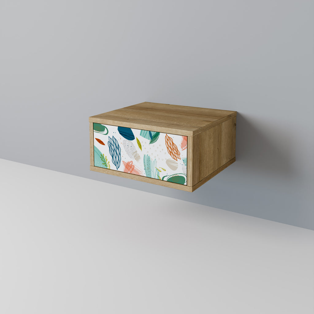 BOTANICAL HURRICANE Nightstand in Oak Effect