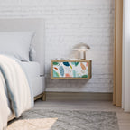 BOTANICAL HURRICANE Nightstand in Oak Effect