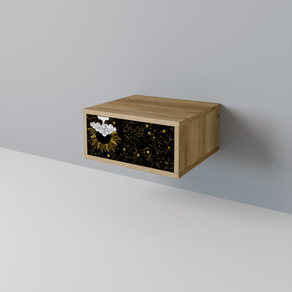 Mesita de noche STELLAR CONSTELLATIONS efecto roble