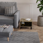 STELLAR CONSTELLATIONS Mesita de Noche en Efecto Roble