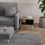 STELLAR CONSTELLATIONS Mesita de Noche en Efecto Roble