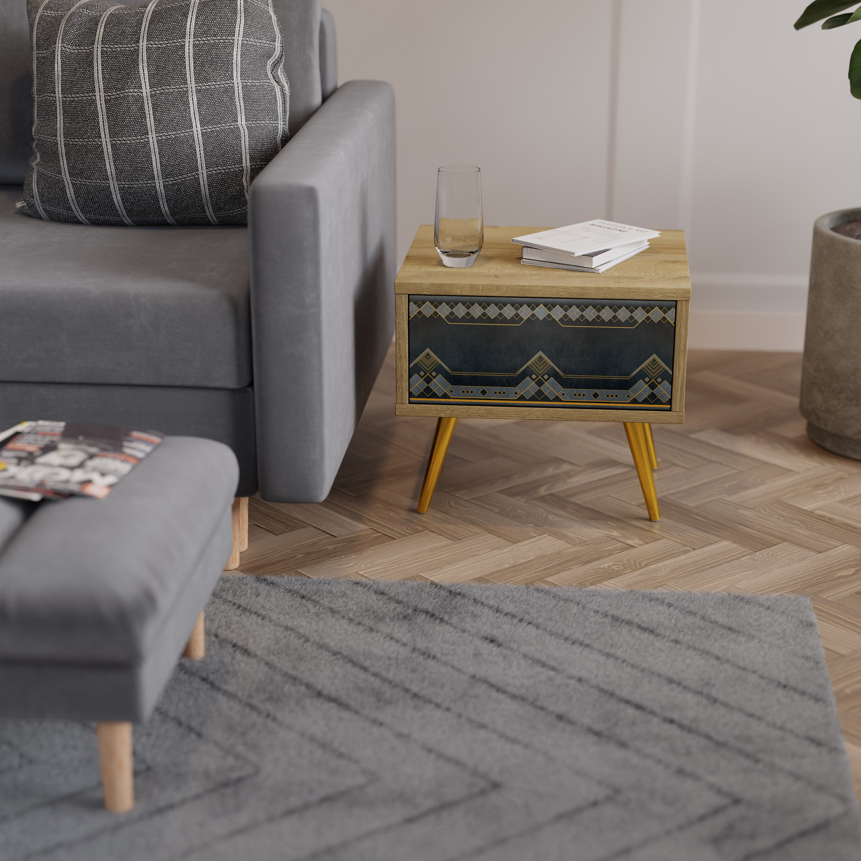 ROYAL ORDINARINESS Nightstand in Oak Effect