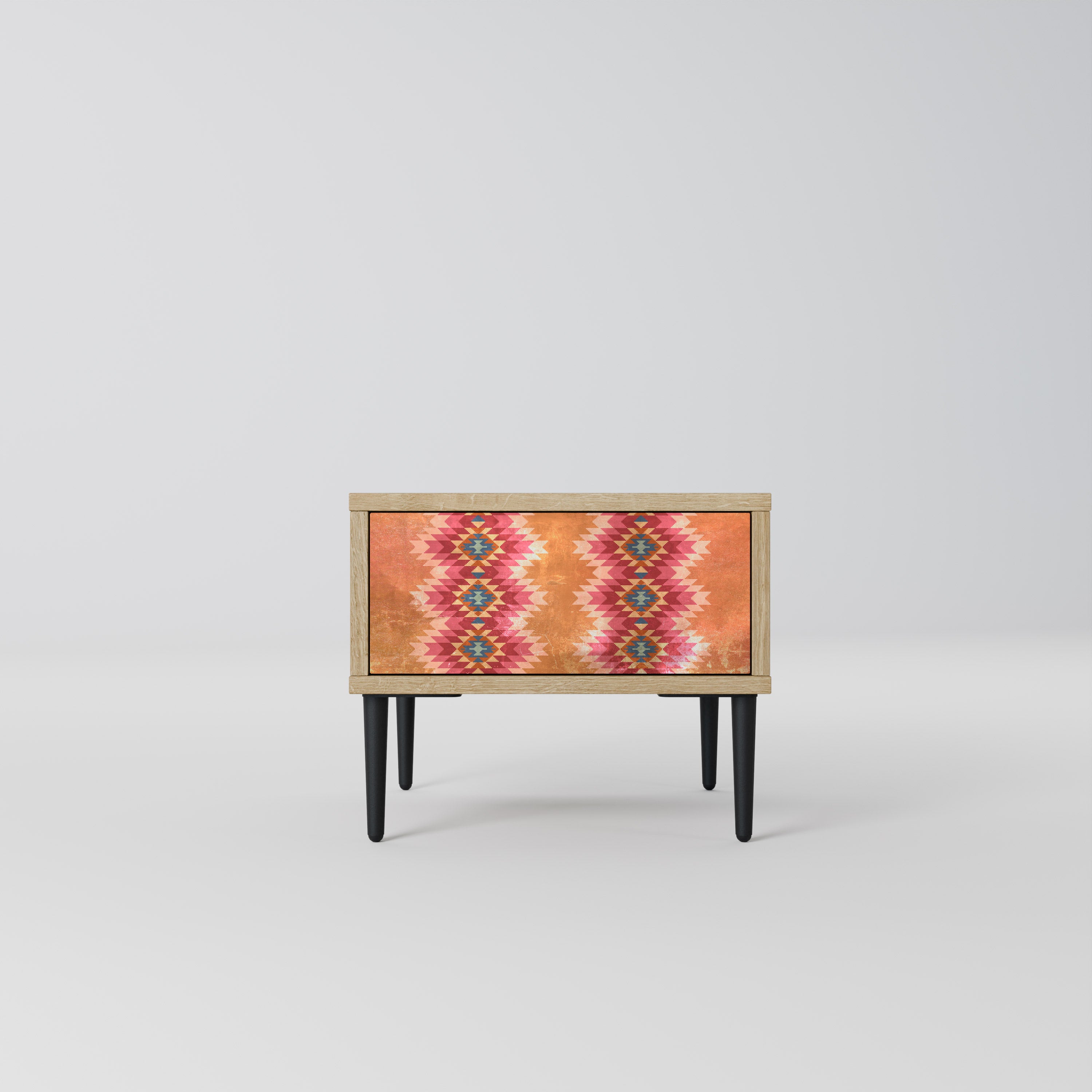 INDIAN FOLK Nightstand in Oak Effect