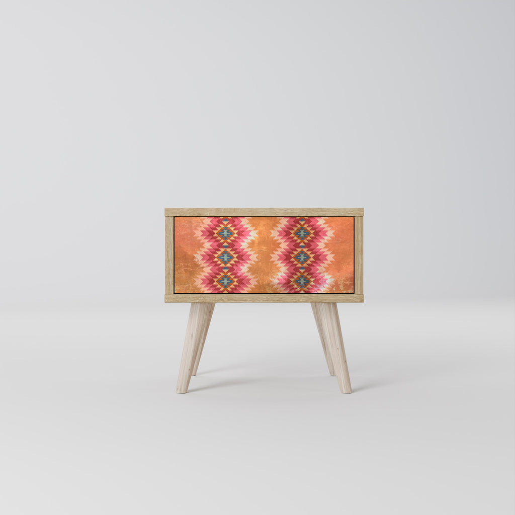 INDIAN FOLK Nightstand in Oak Effect