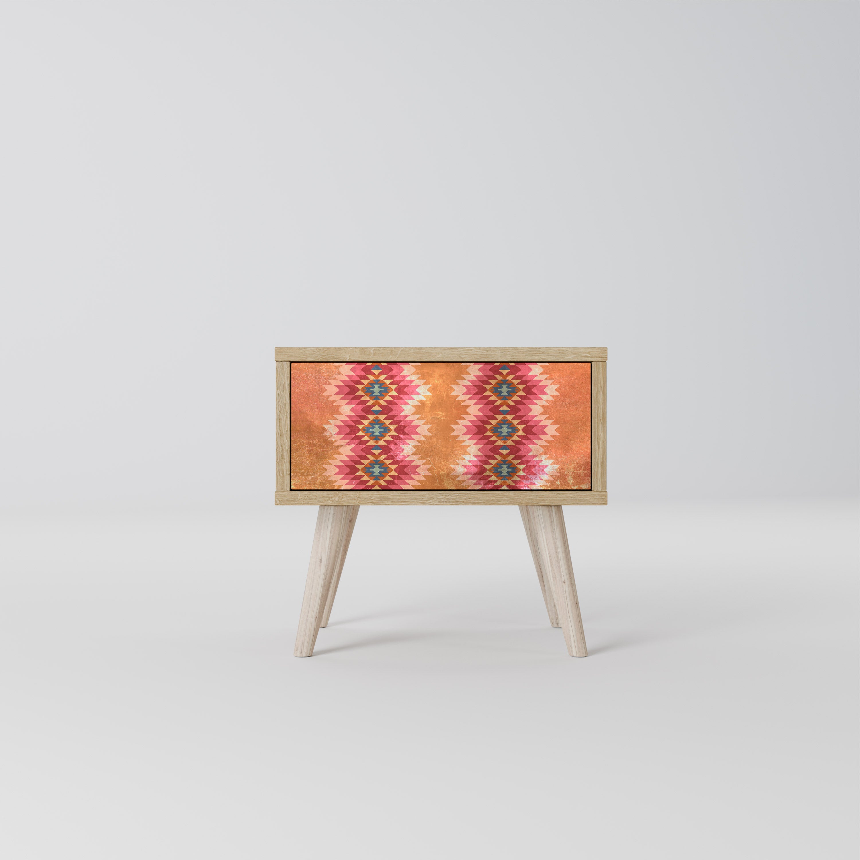 INDIAN FOLK Nightstand in Oak Effect