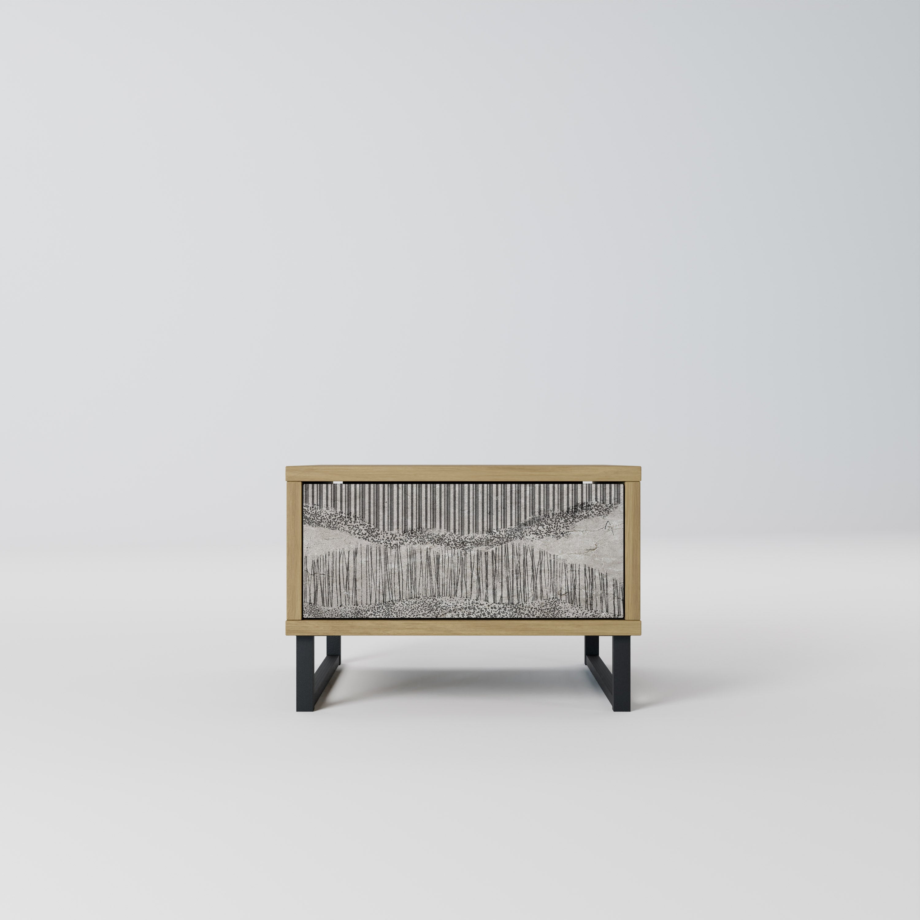 GRAIN LINES Nightstand in Oak Effect