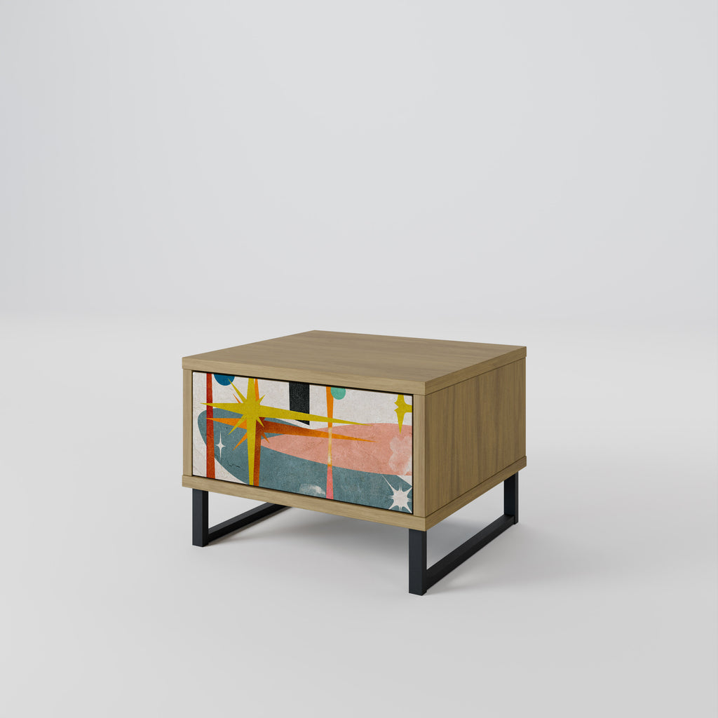 INTERSTELLAR VIBES Nightstand in Oak Effect