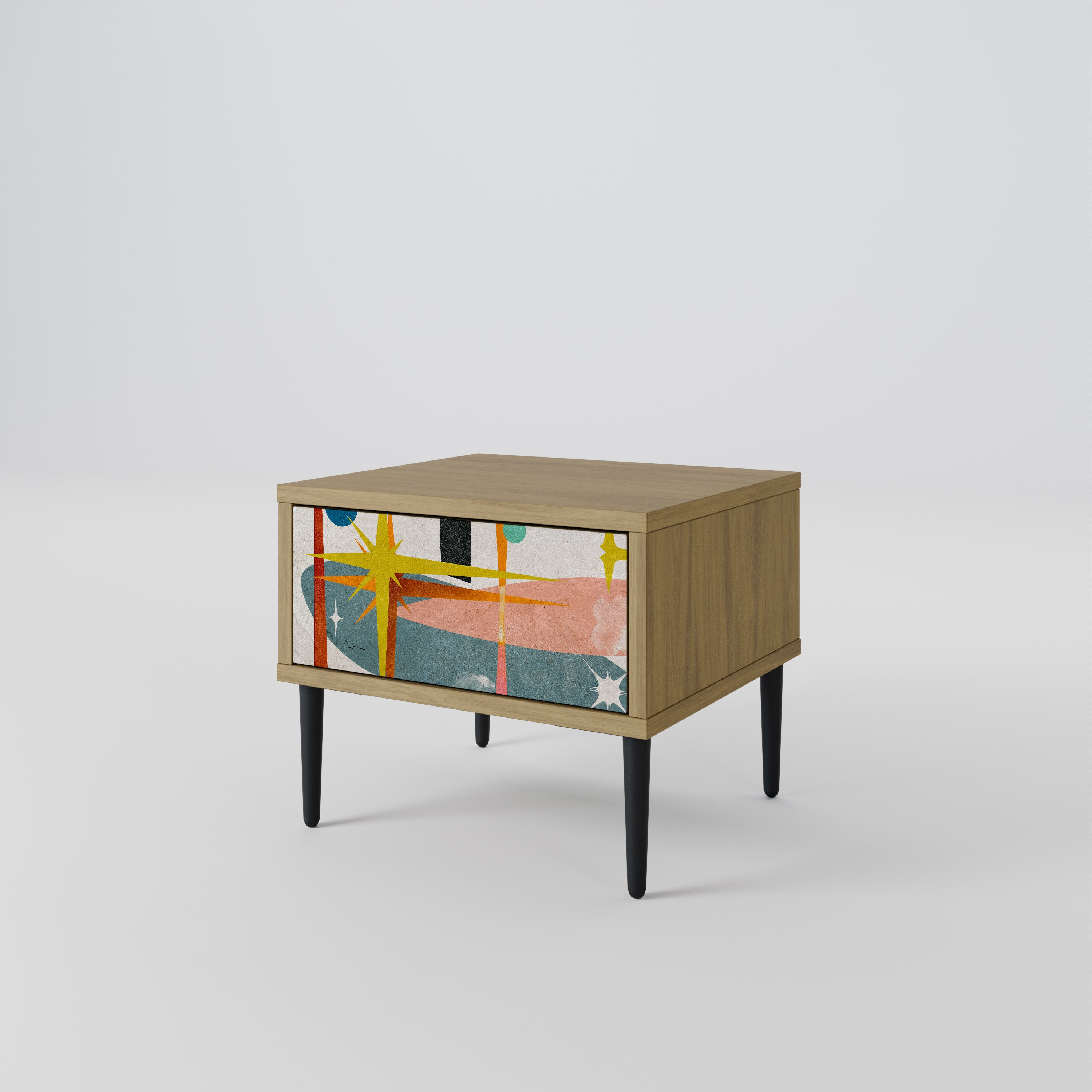 INTERSTELLAR VIBES Nightstand in Oak Effect