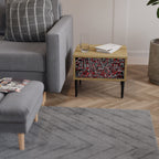 BROKEN LINES Mesita de Noche en Efecto Roble