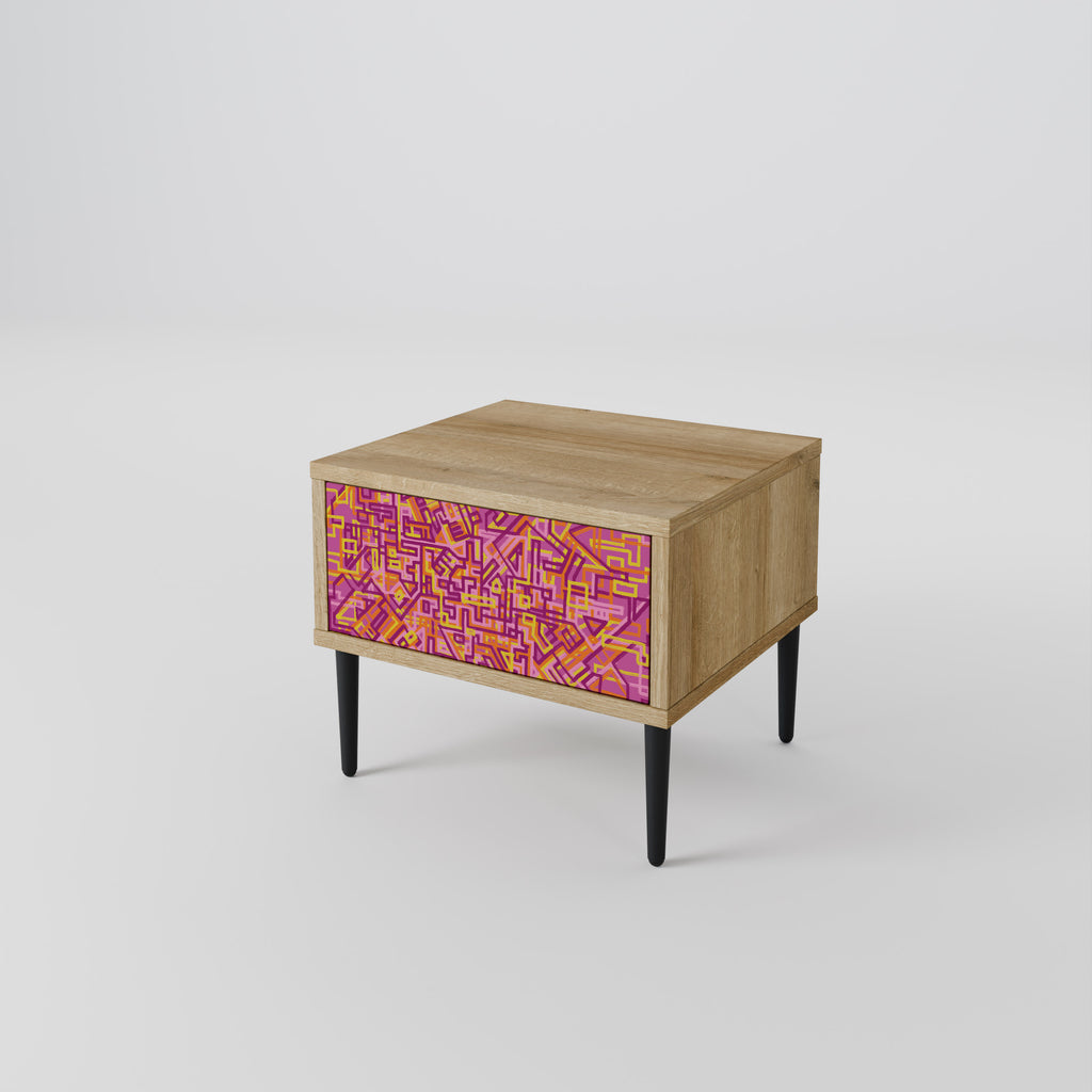 LOVELY MEMORIES Nightstand in Oak Effect