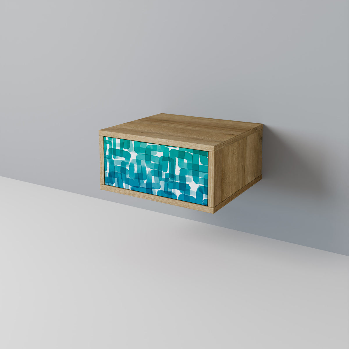 TURQUOISE RECTANGLES Mesita de Noche