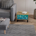 TURQUOISE RECTANGLES Mesita de Noche en Efecto Roble