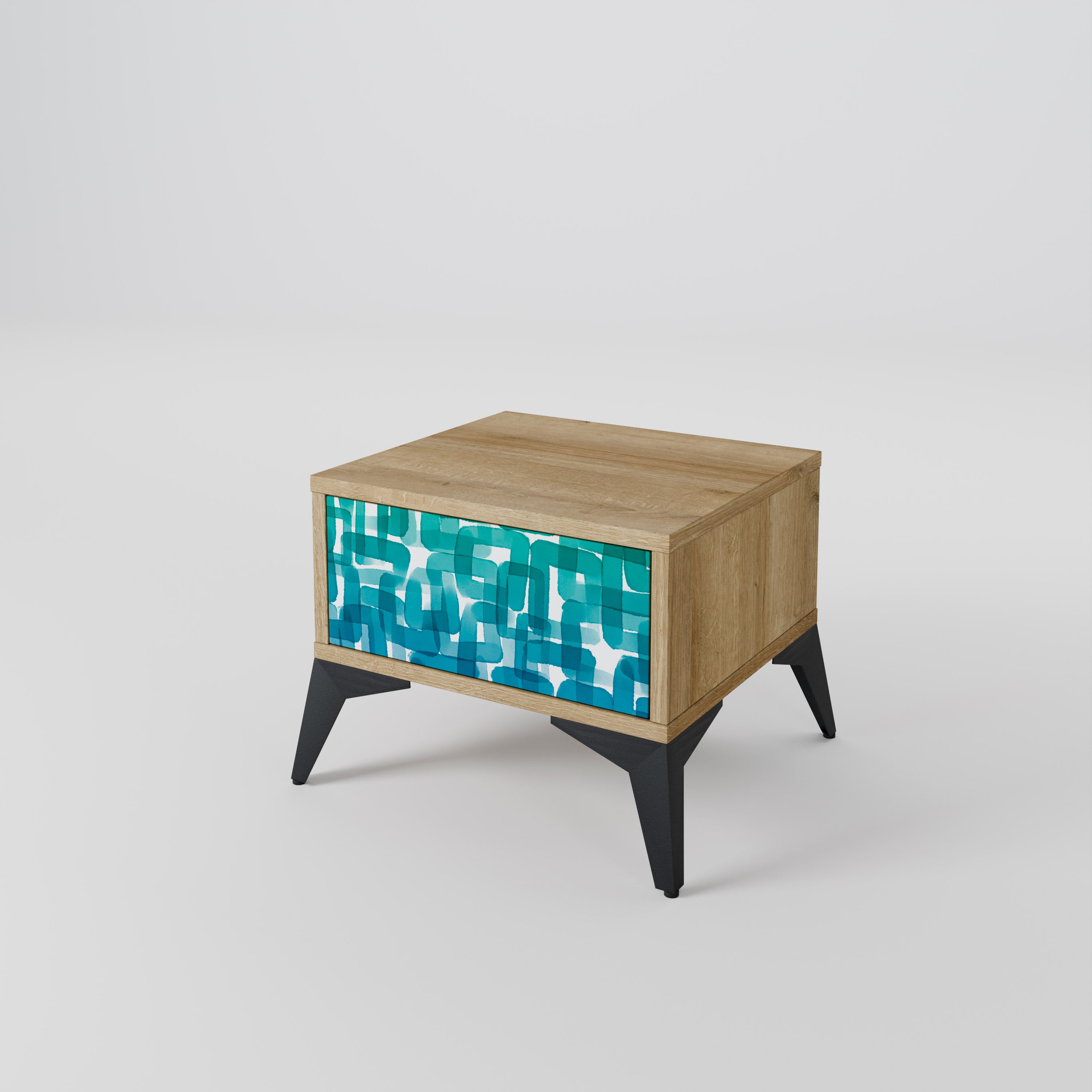 TURQUOISE RECTANGLES Nightstand