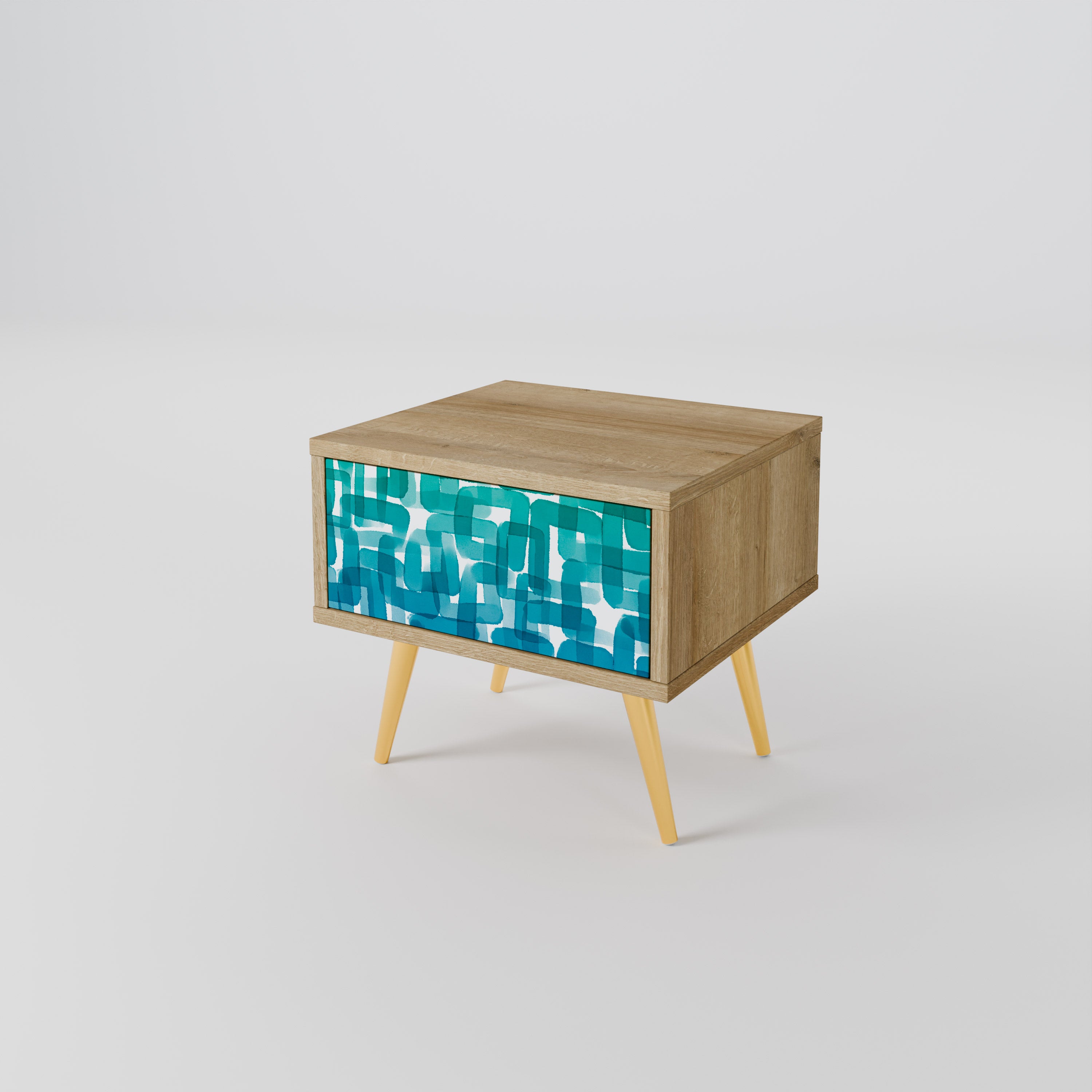 TURQUOISE RECTANGLES Nightstand