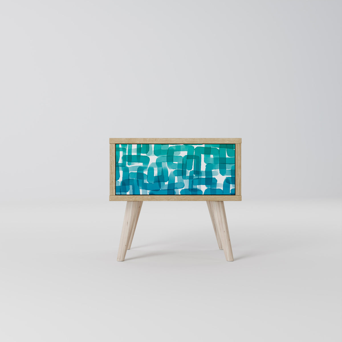 TURQUOISE RECTANGLES Mesita de Noche
