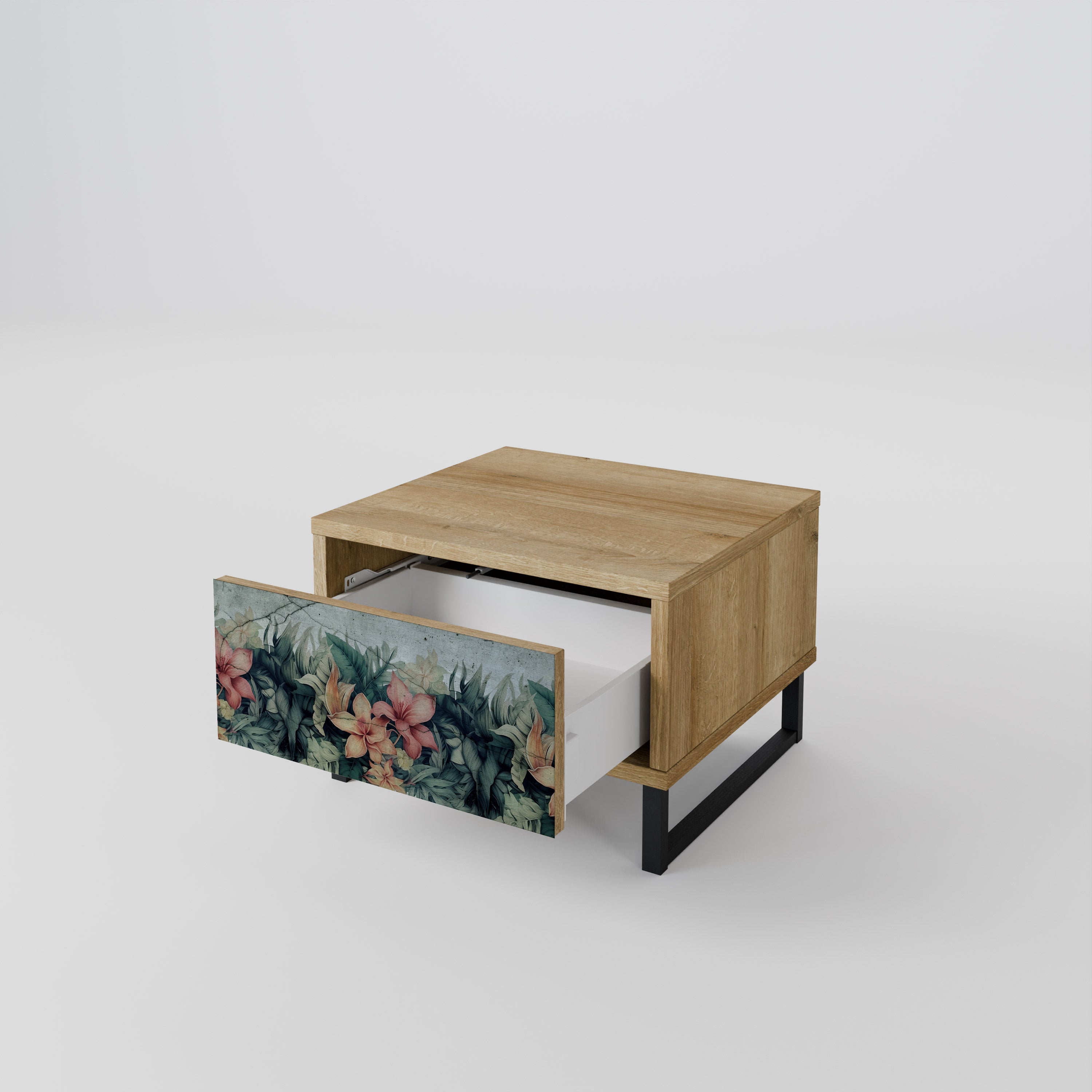 HEAVENLY BLOOM Nightstand in Oak Effect