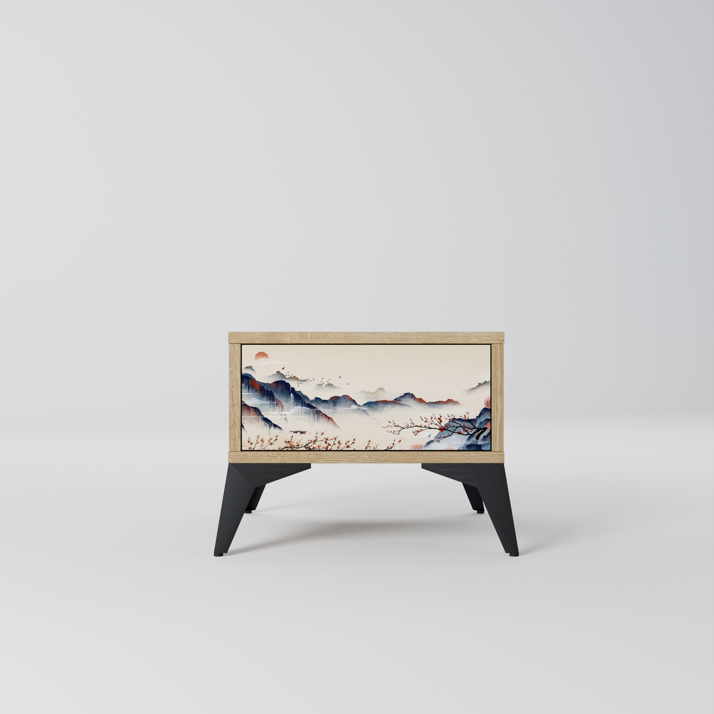 JAPANESE LANDSCAPE Nightstand in Oak Effect
