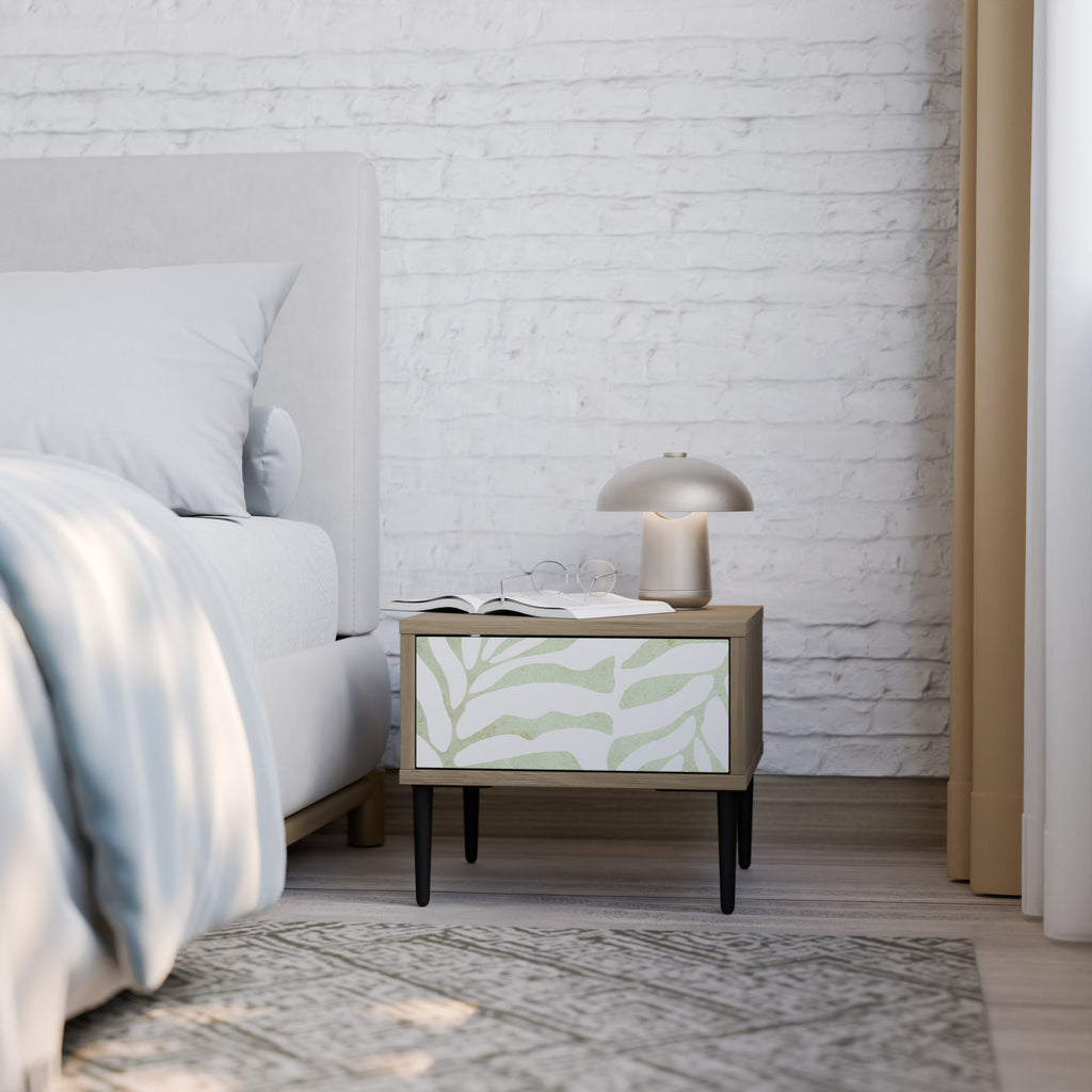BOTANICAL SPARK Nightstand in Oak Effect