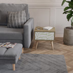 BOTANICAL SPARK Mesita de Noche en Efecto Roble