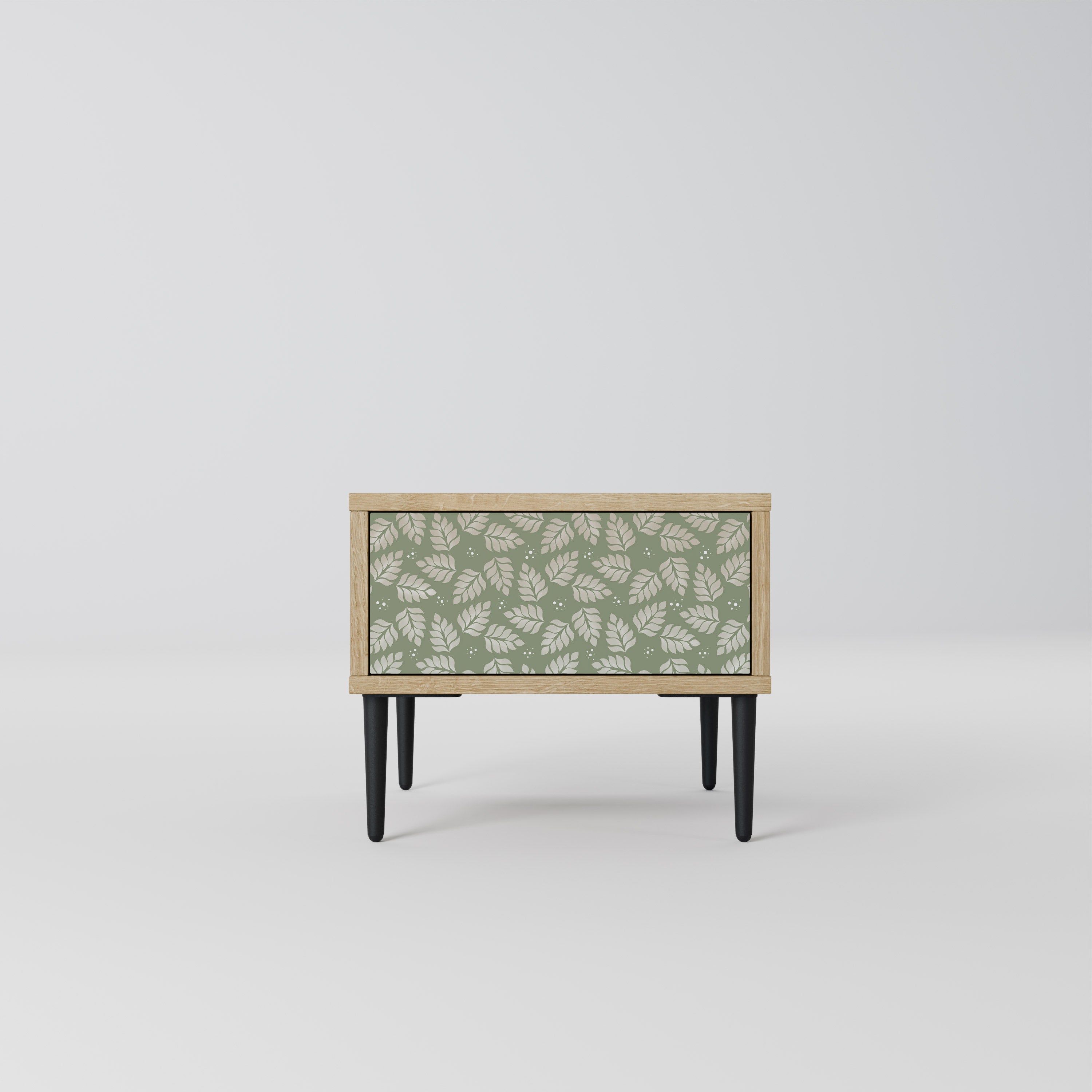 LEAVES ON GREEN Nightstand in Oak Effect