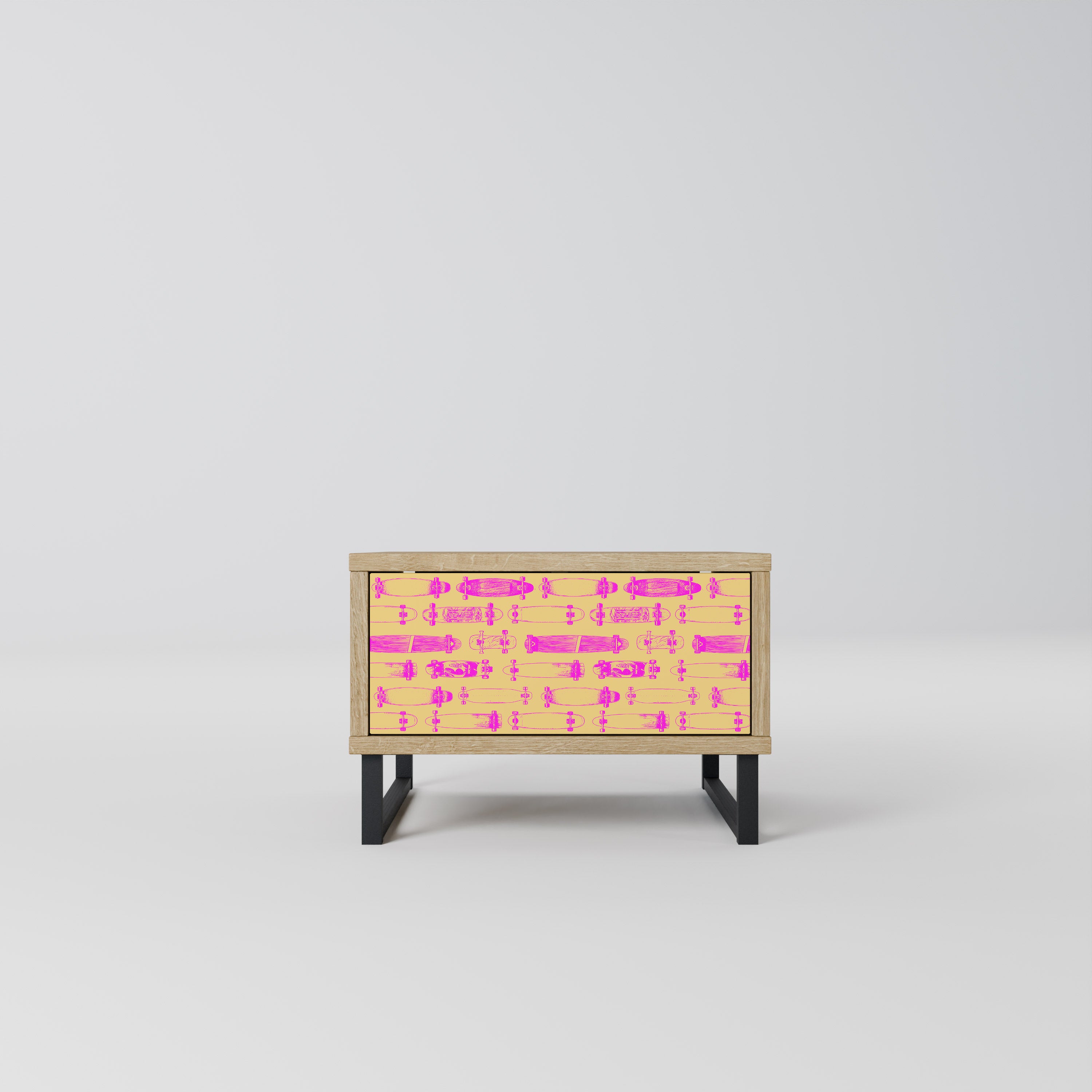 SKATEBOARD ARTISTRY Nightstand in Oak Effect