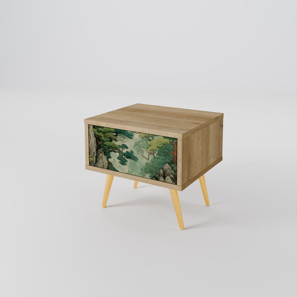 VERDURE ABYSS Nightstand in Oak Effect