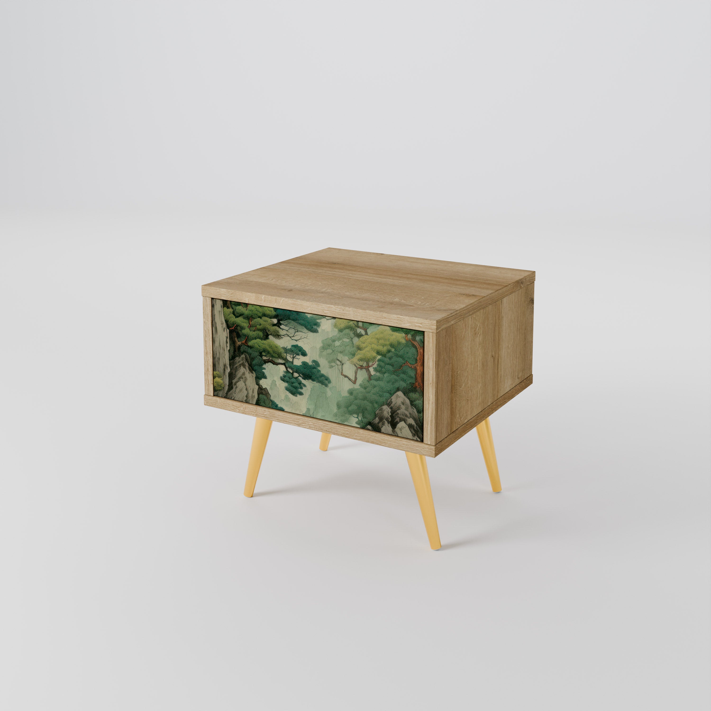 VERDURE ABYSS Nightstand in Oak Effect