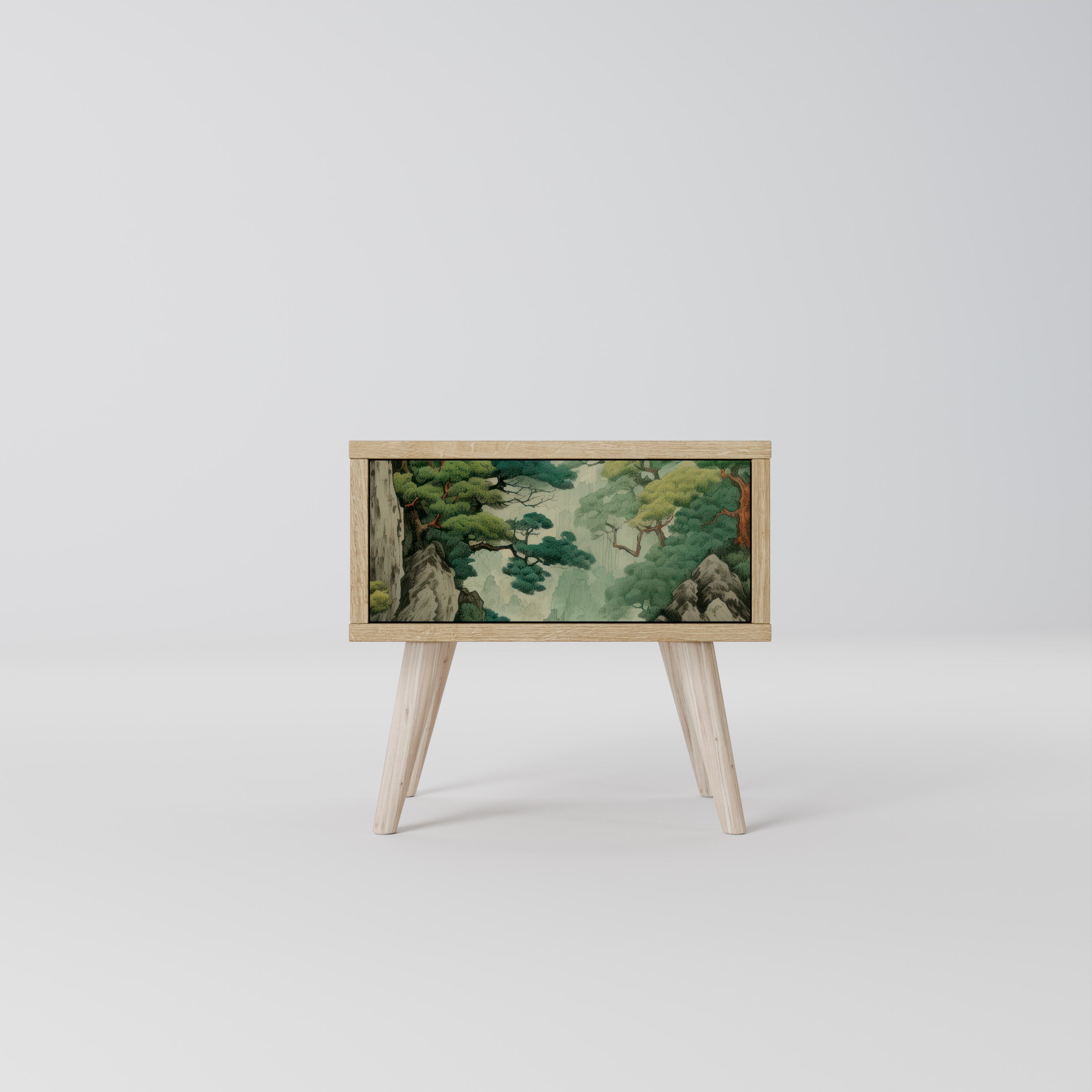 VERDURE ABYSS Nightstand in Oak Effect