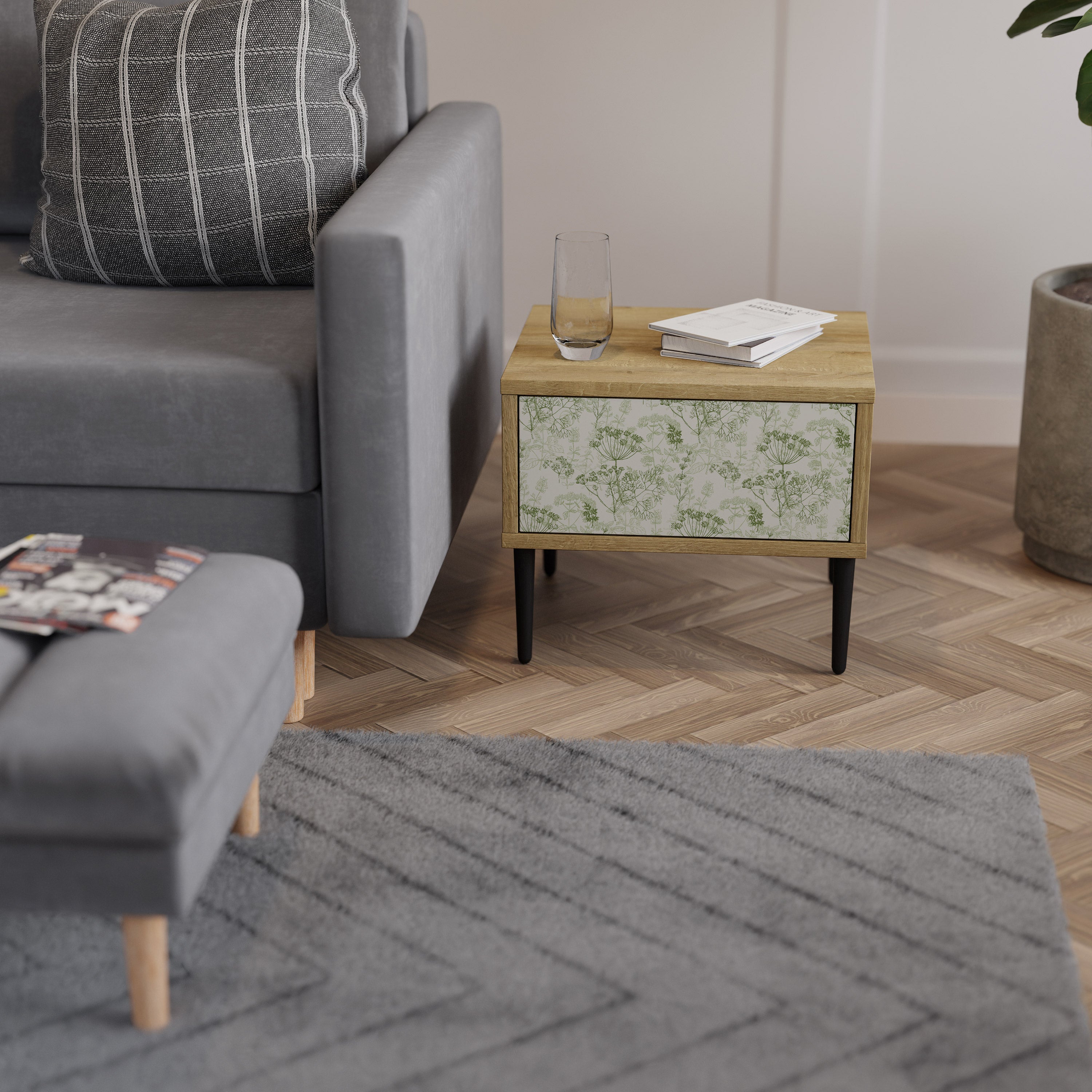 FENNEL BALDACHIN Nightstand in Oak Effect
