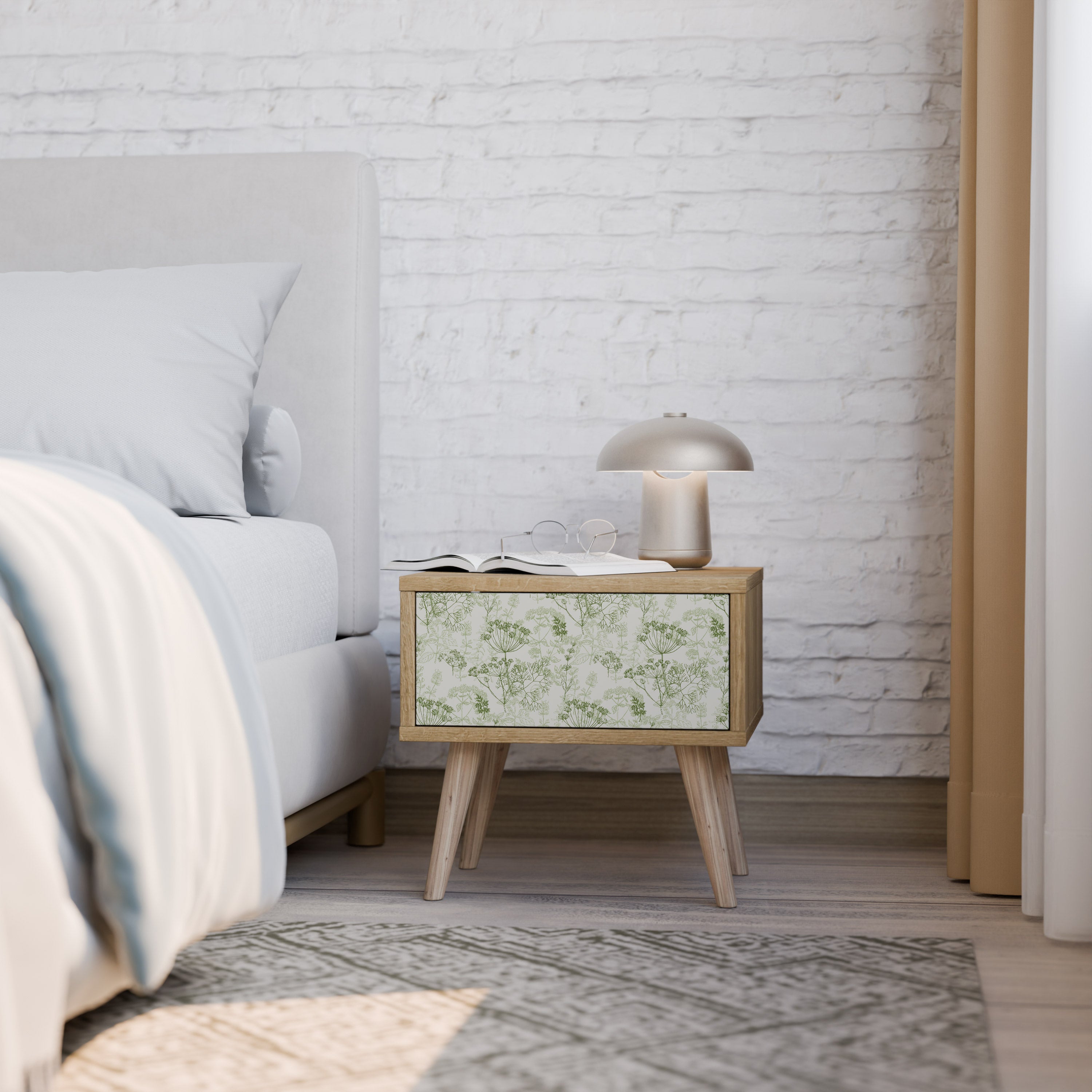 FENNEL BALDACHIN Nightstand in Oak Effect