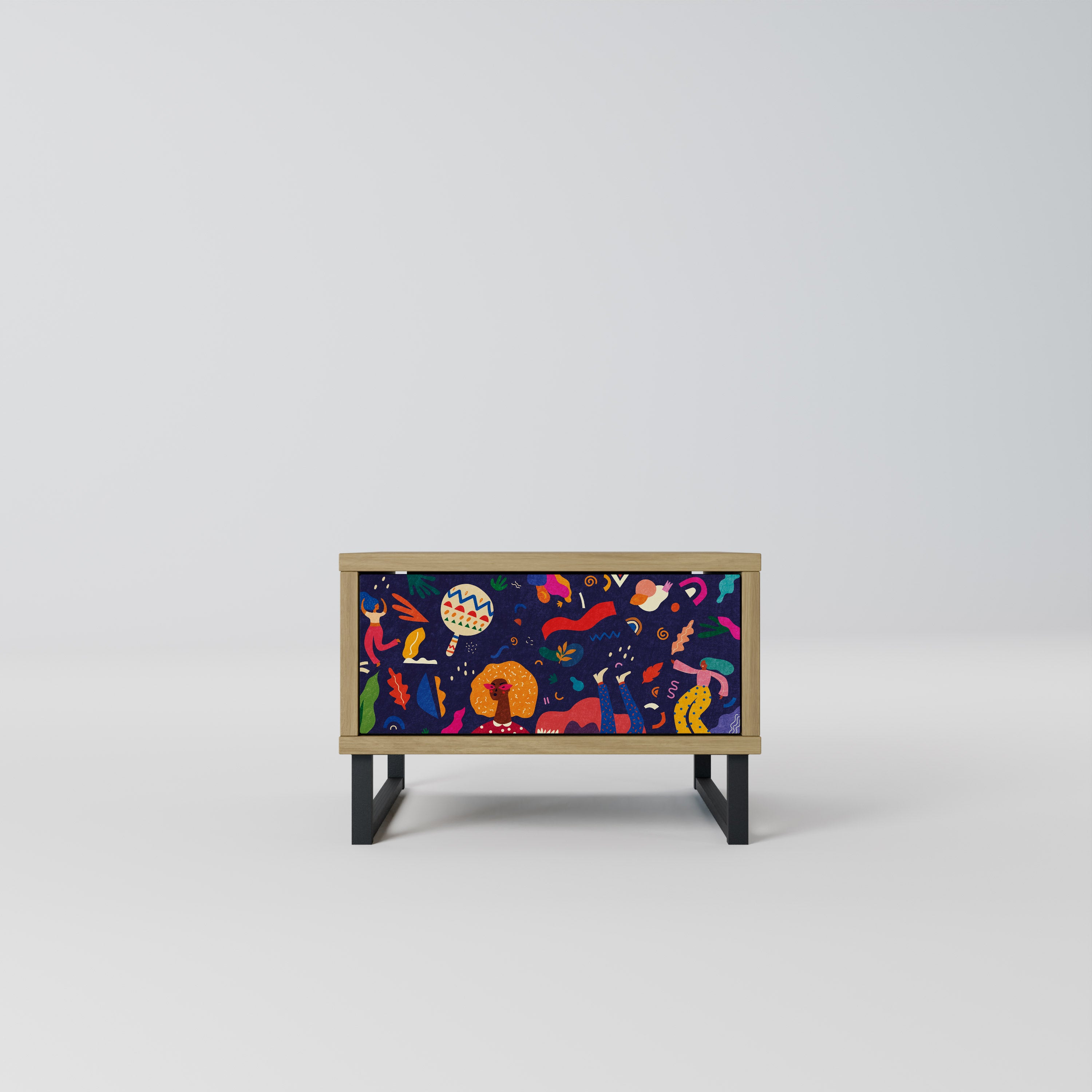 FESTIVE PLEASURES Nightstand in Oak Effect