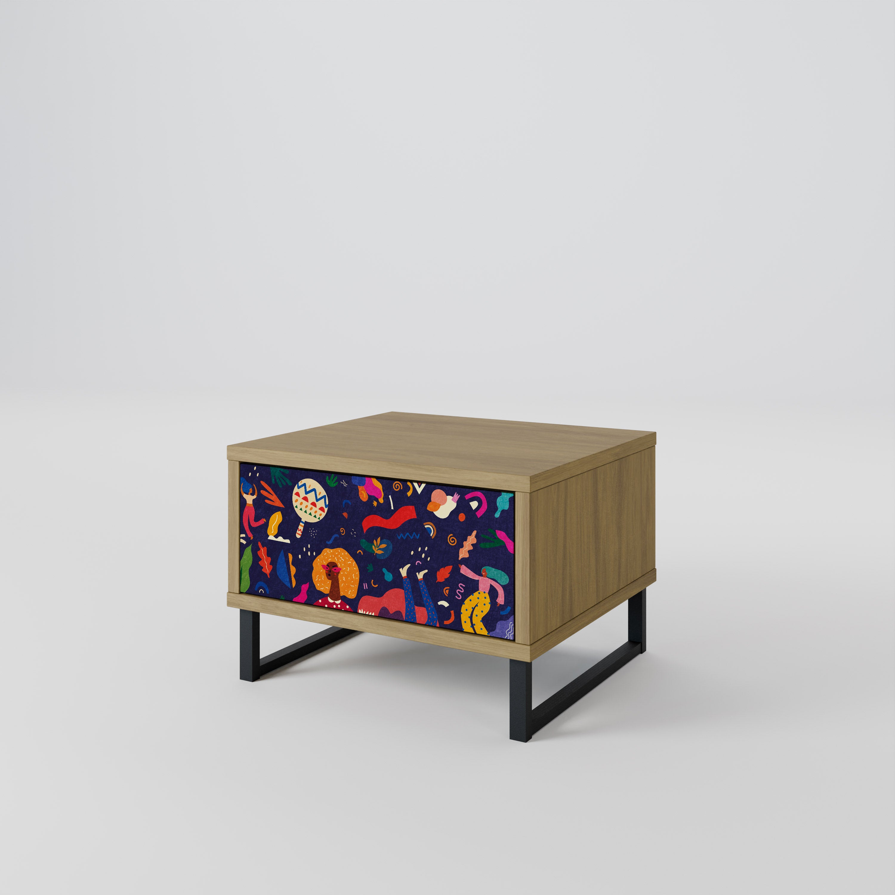 FESTIVE PLEASURES Nightstand in Oak Effect