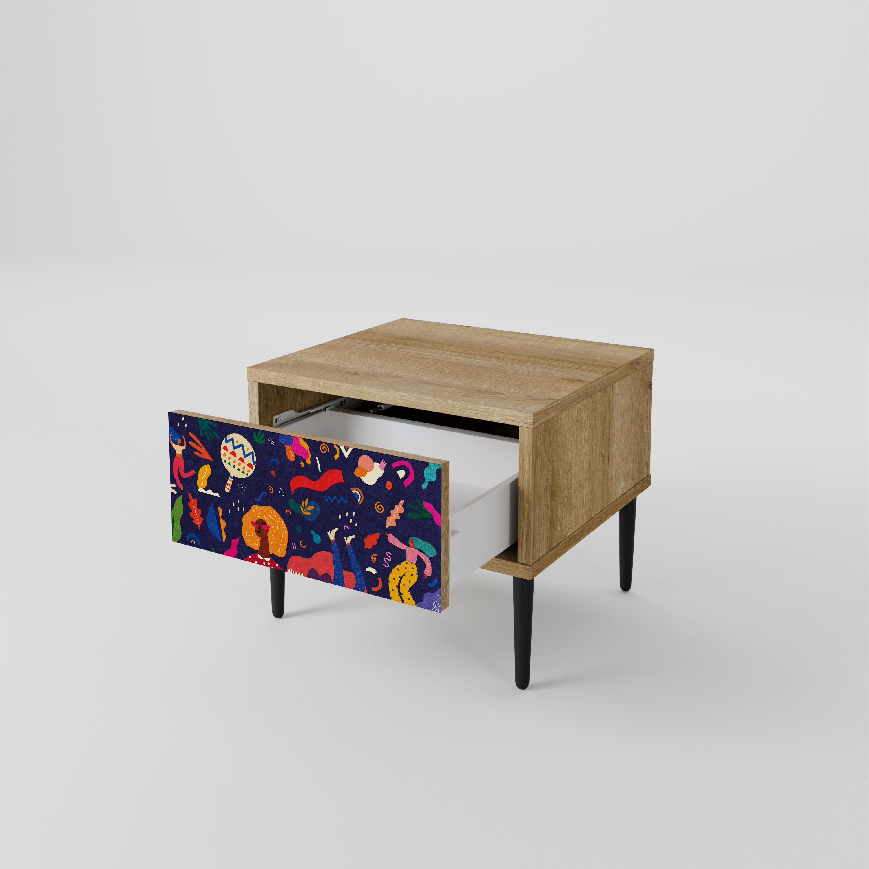 FESTIVE PLEASURES Nightstand in Oak Effect