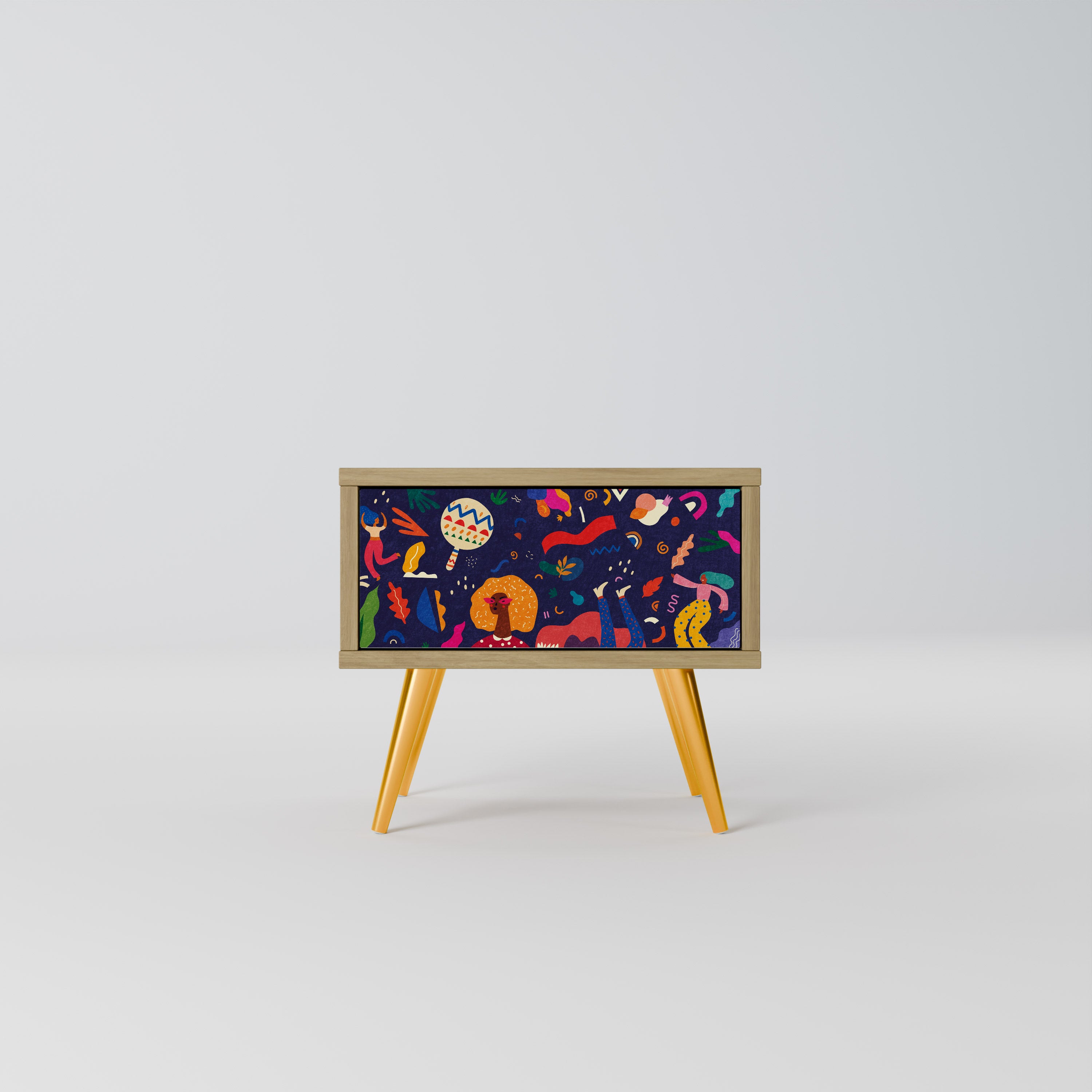 FESTIVE PLEASURES Nightstand in Oak Effect
