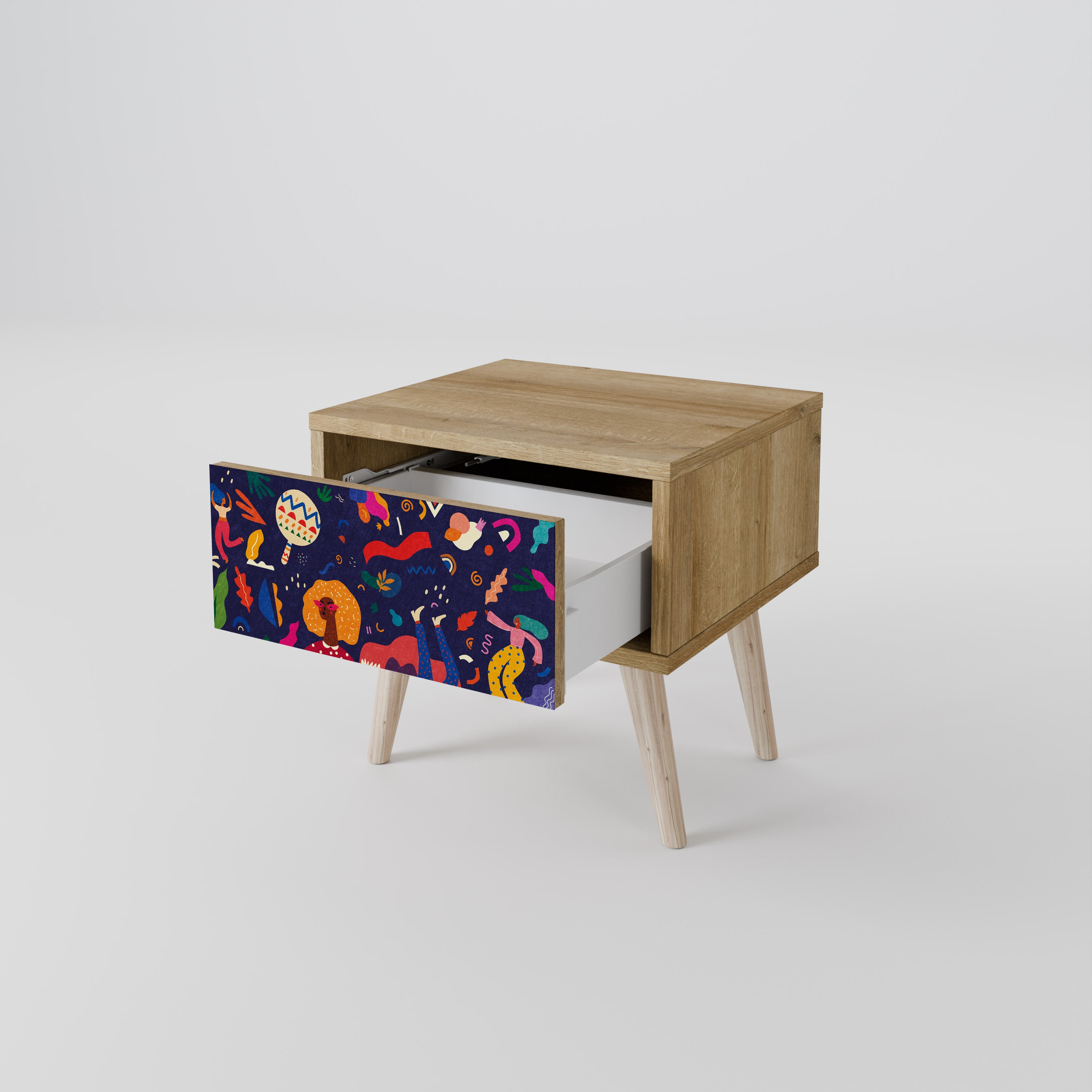 FESTIVE PLEASURES Nightstand in Oak Effect