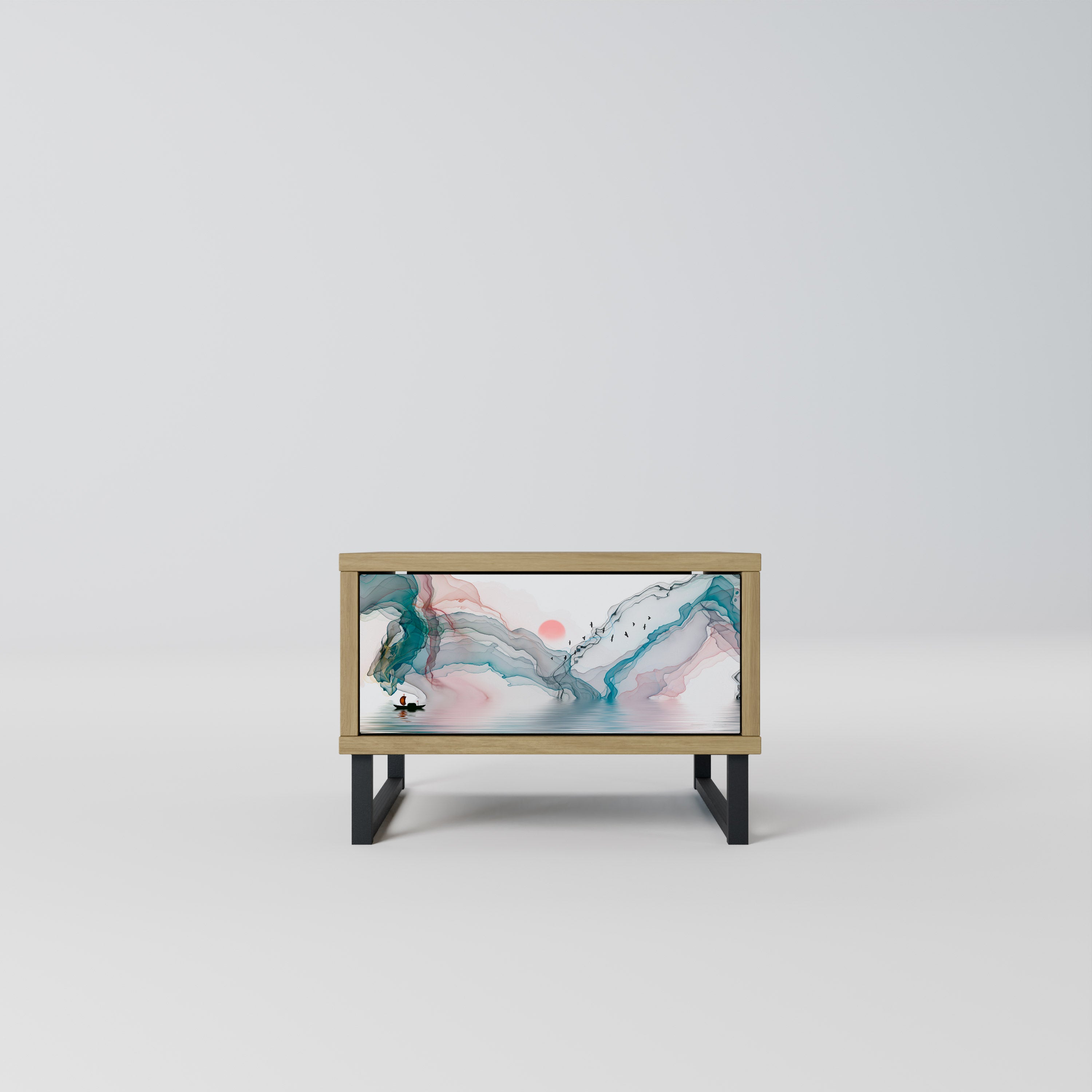 VELVET CROSSING Nightstand in Oak Effect