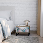 VELVET CROSSING Mesita de Noche en Efecto Roble