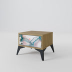 VELVET CROSSING Mesita de Noche en Efecto Roble