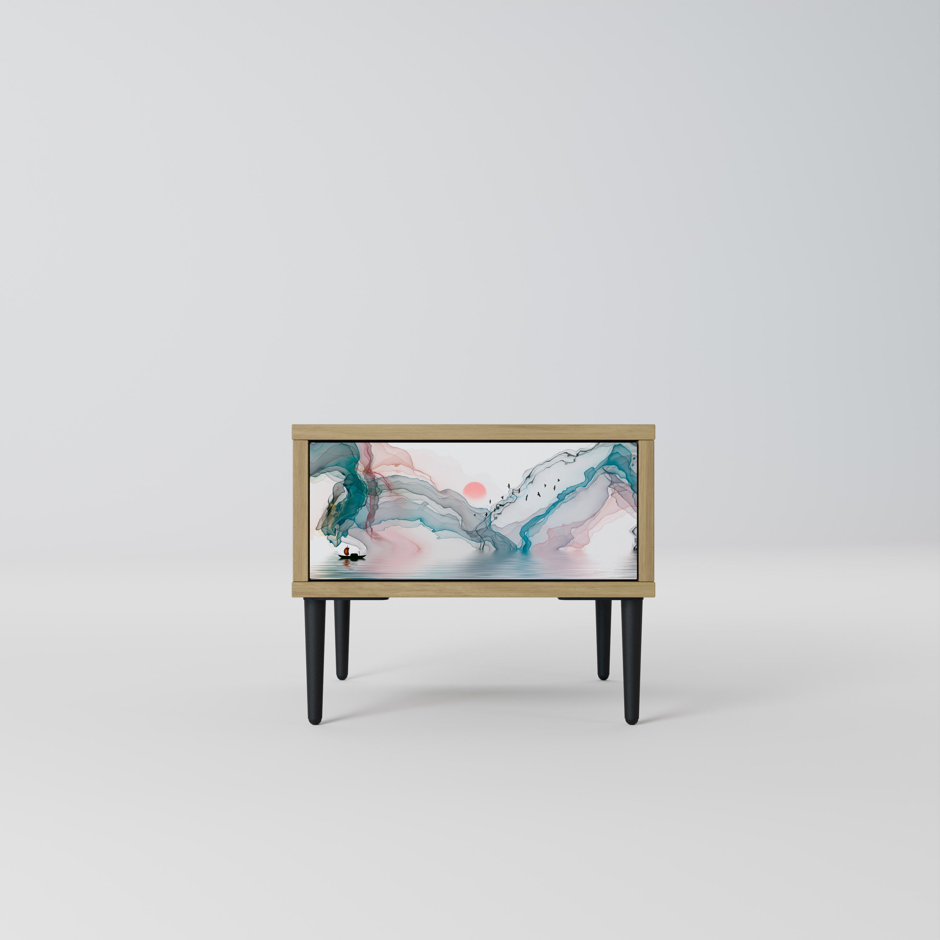 VELVET CROSSING Nightstand in Oak Effect