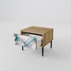 VELVET CROSSING Mesita de Noche en Efecto Roble