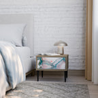 VELVET CROSSING Mesita de Noche en Efecto Roble